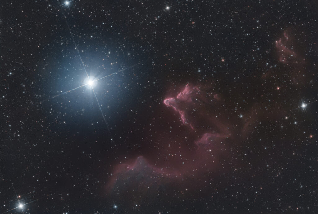 IC59 e IC 63 Fantasmi in Cassiopea Recensione filtro IDAS NB1 Nebula Booster ZWO ASI 294 MC Pro Recensione