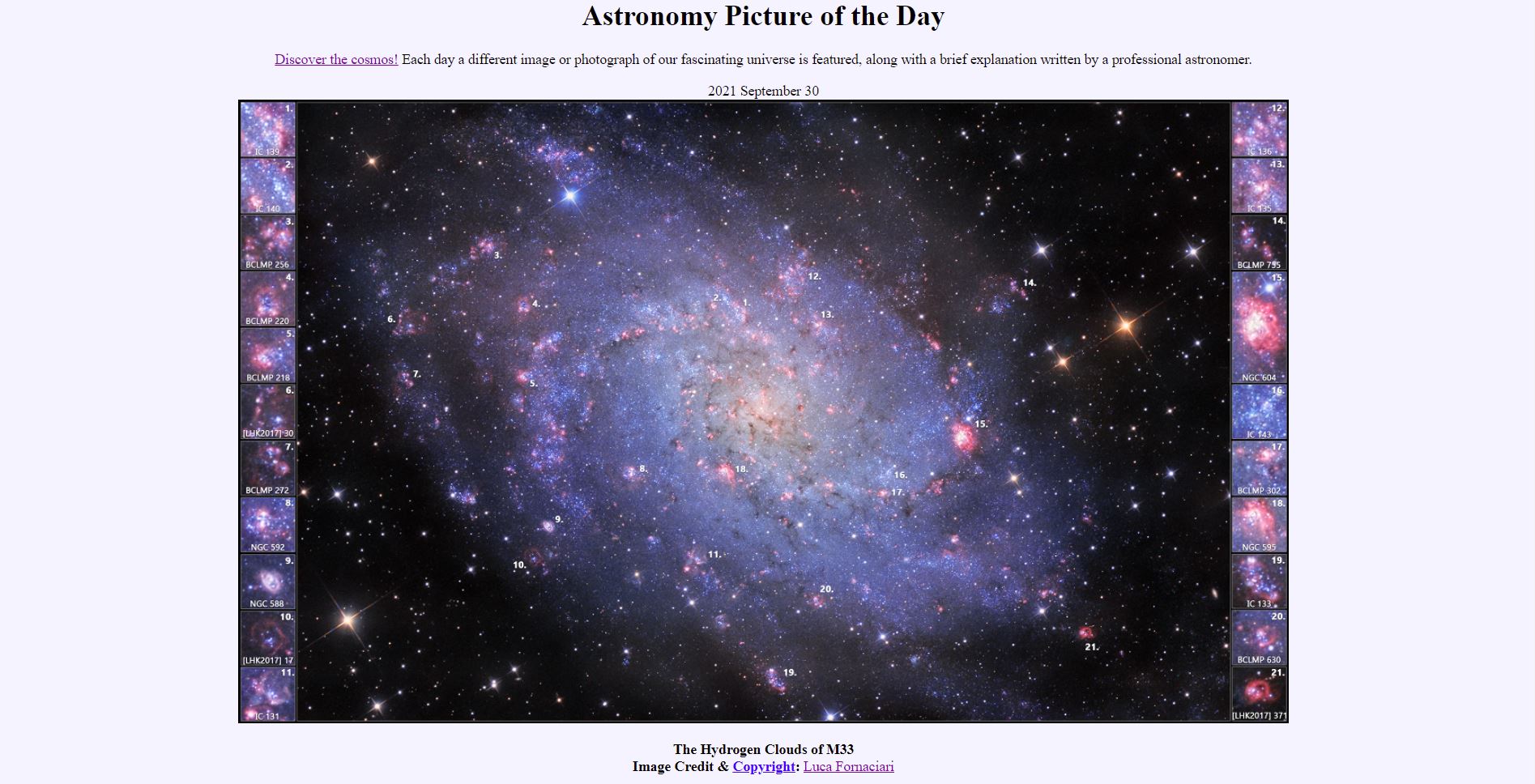 NASA APOD — The Hydrogen Clouds of M33