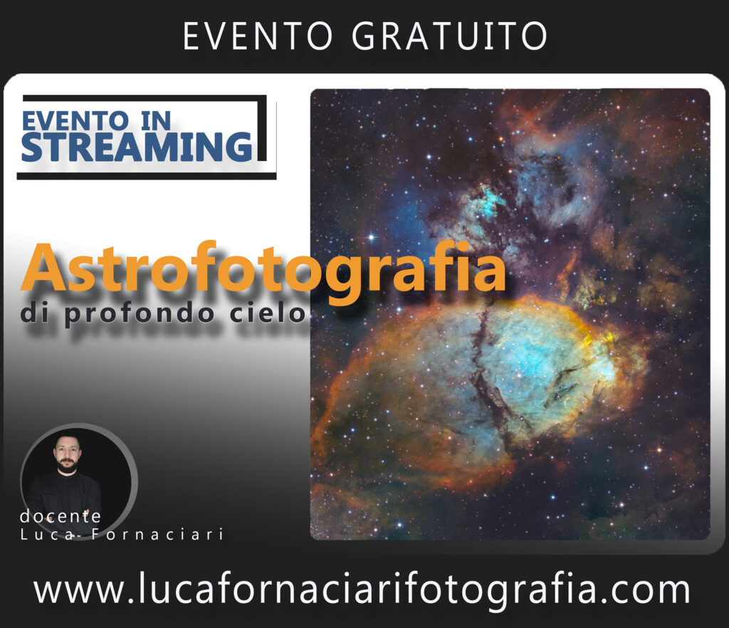 Introduzione alla Astrofotografia di Profondo Cielo corso webinar gratis gratuito in streaming