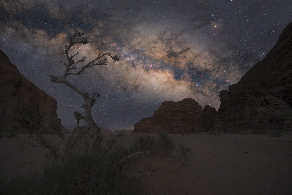 Via Lattea nel deserto del Wadi Rum - Giordania milky way Fotografia Paesaggistica con Via Lattea