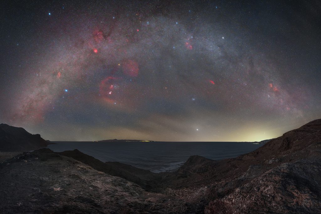 Arco della Via Lattea invernale gran canaria astrofotografia fotografia notturna panoramica Fotografare la Via Lattea invernale con o senza macchina fotografica modificata