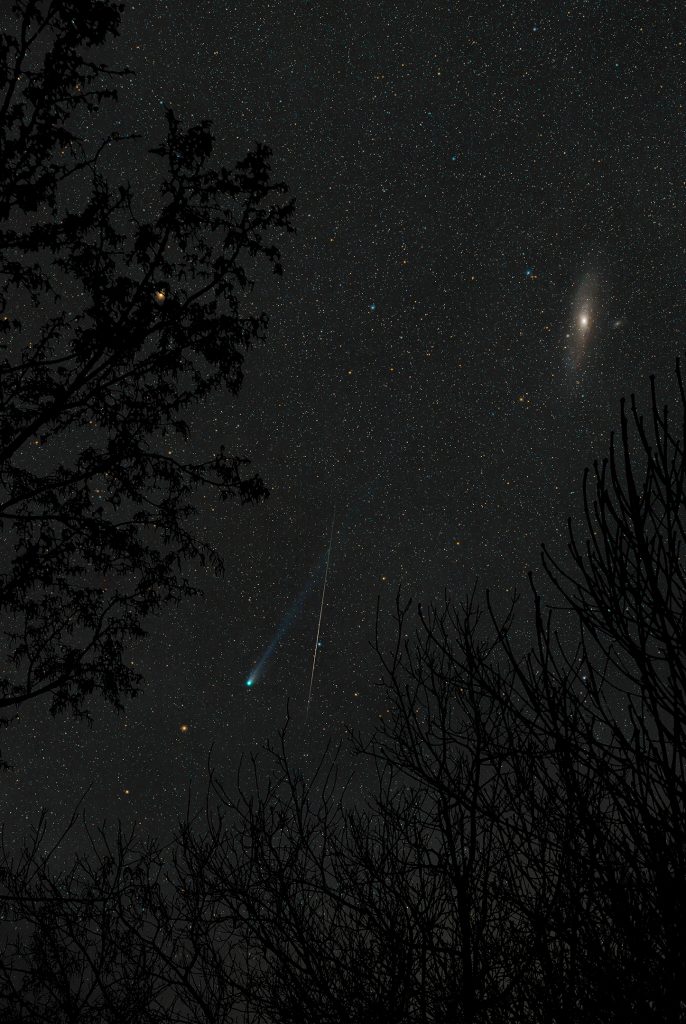 Cometa 12P/Pons-Brooks e galassia di Andromeda fotografate a 90mm