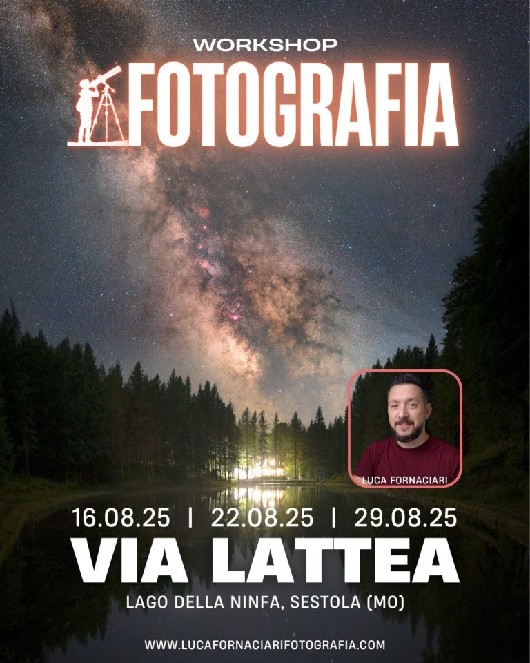 Fotografiamo la Via Lattea: workshop di Fotografia Notturna Fotografiamo la Via Lattea al Lago della Ninfa