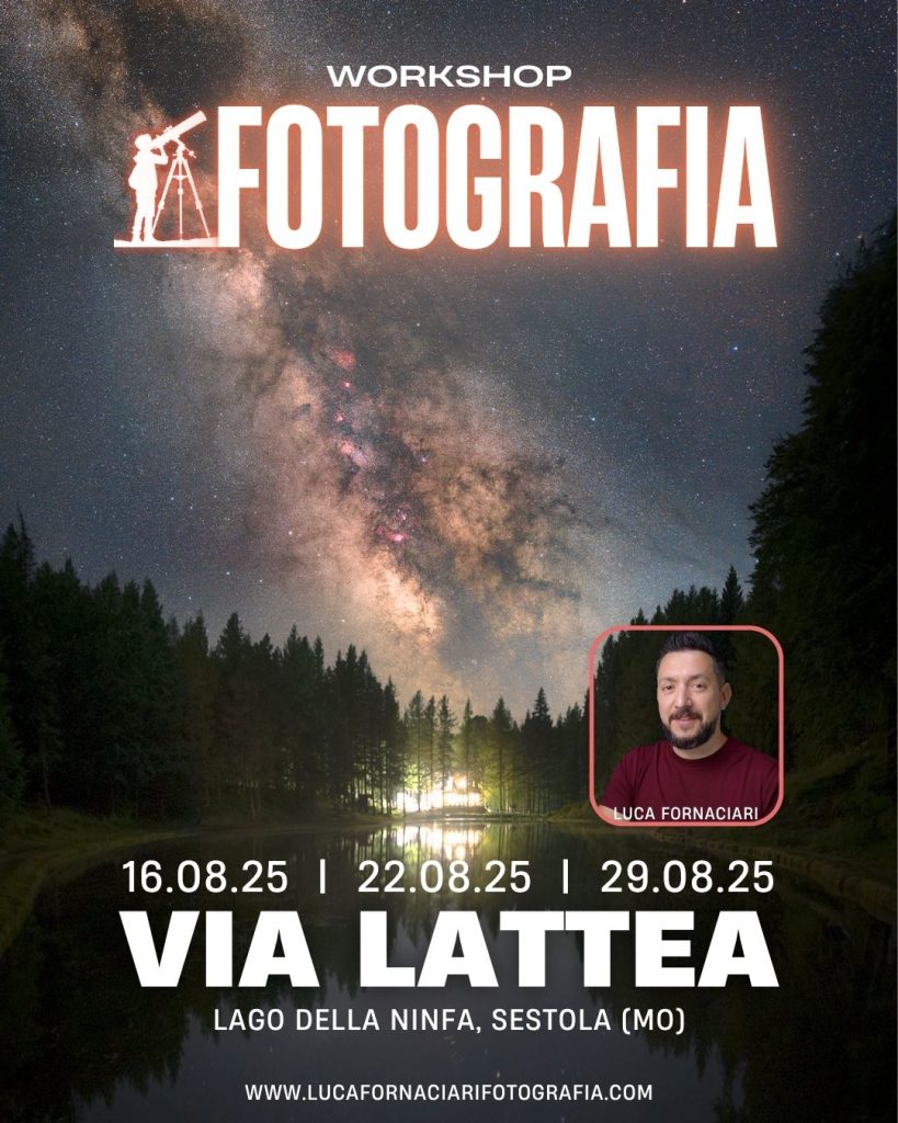 Fotografiamo la Via Lattea: workshop di Fotografia Notturna Fotografiamo la Via Lattea al Lago della Ninfa