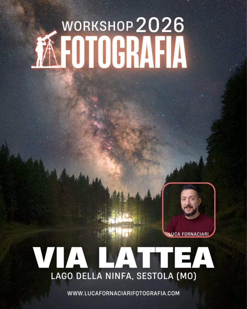 Fotografiamo la Via Lattea: workshop di Fotografia Notturna Fotografiamo la Via Lattea al Lago della Ninfa 2026