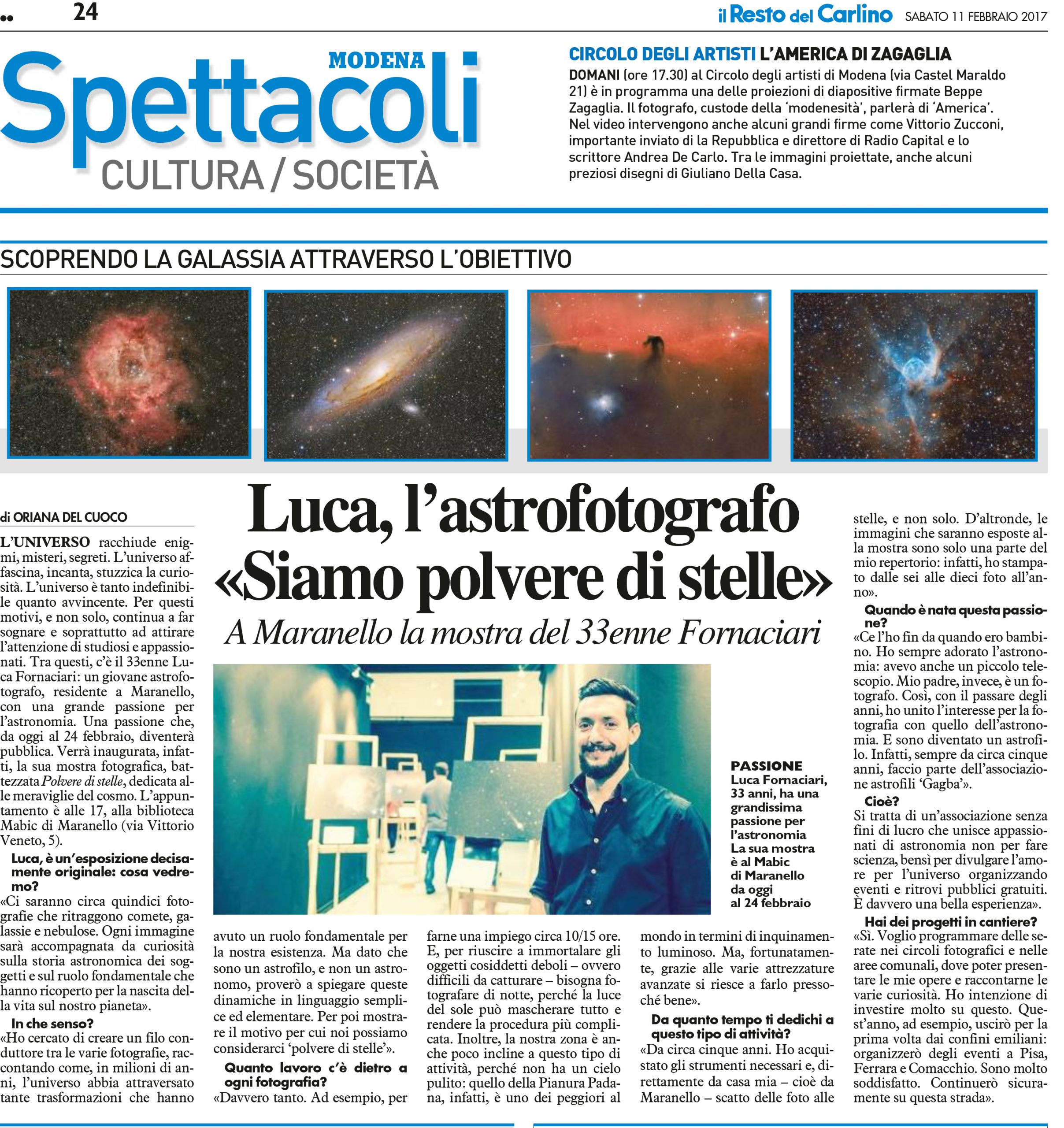 Il Resto del Carlino — Polvere di stelle