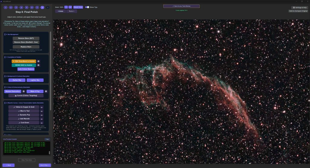 Astrowizard passaggio 8: semplici strumenti di post produzione